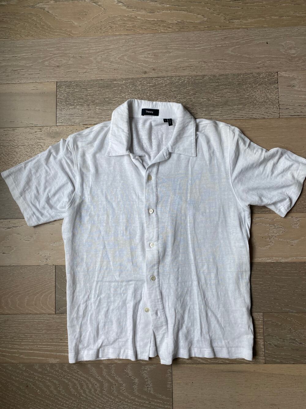Mens Theory Polo in White Size Medium
